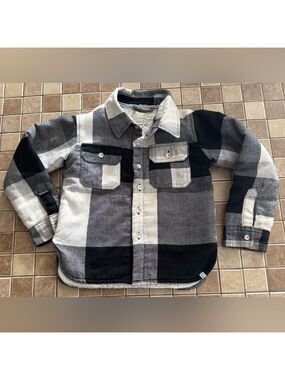 Sovereign Code Black and Gray Button Down Shirt with Rugged Plaid Design